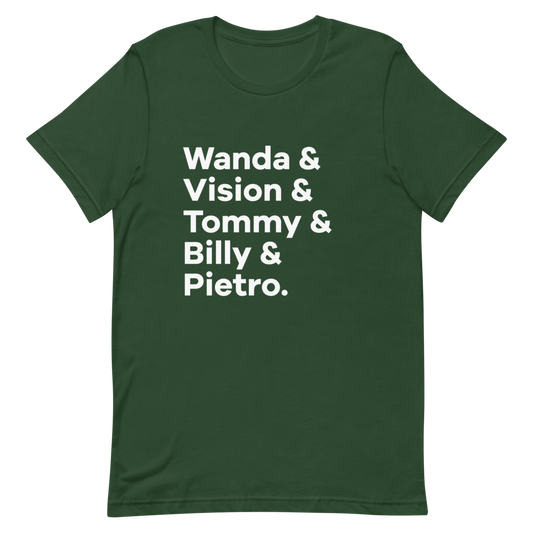 Unusual Family Character List T-shirt (SAMPLE)