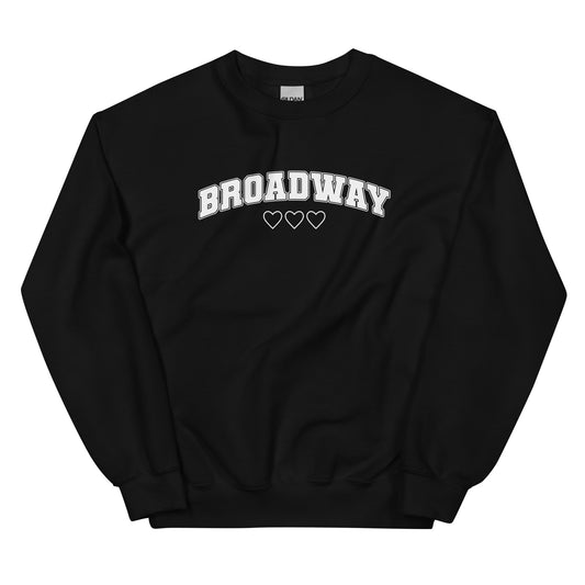 Broadway Collegiate Love Sweatshirt (White Graphic)