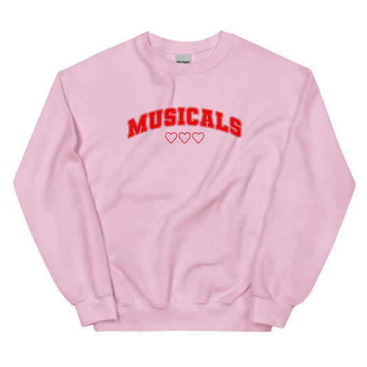 Musicals Collegiate Love Sweatshirt (Red Graphic)