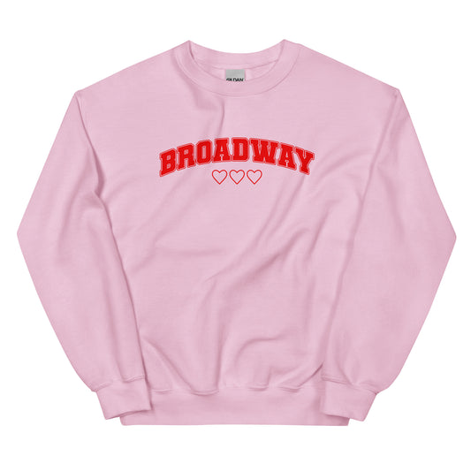 Broadway Collegiate Love Sweatshirt (Red Graphic)