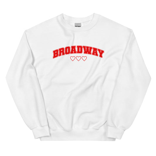 Broadway Collegiate Love Sweatshirt (Red Graphic)