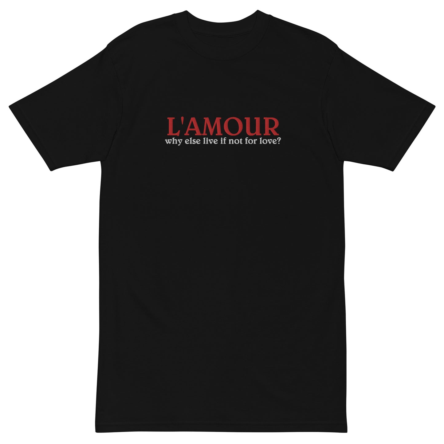 Live for Love Embroidered Premium T-shirt (Black)