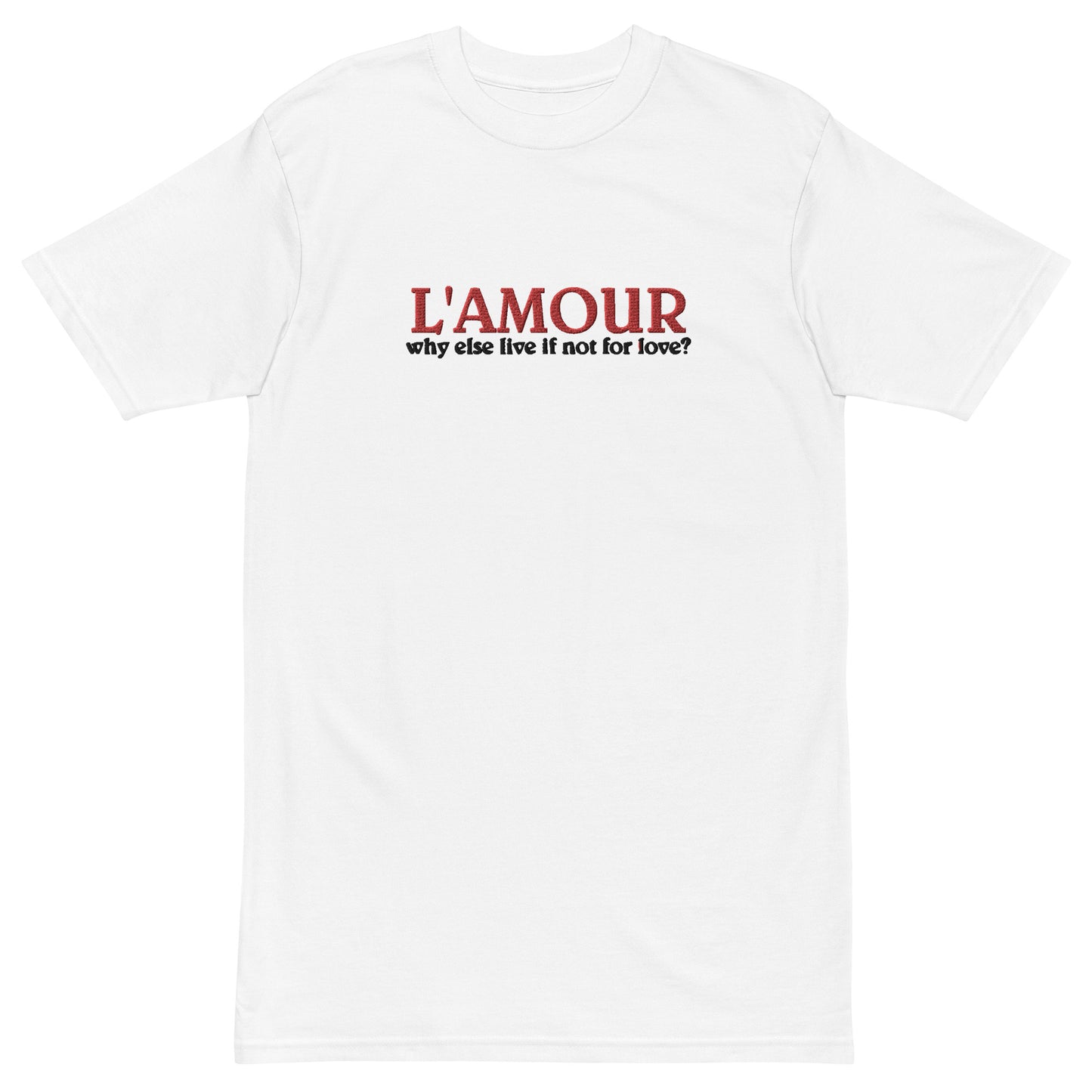 Live for Love Embroidered Premium T-shirt (White)