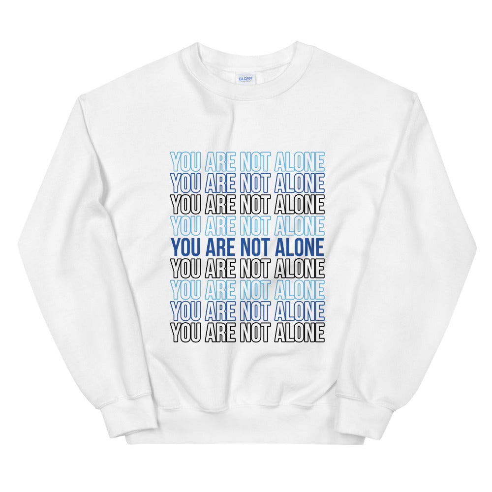Not Alone Stacked Statement Sweatshirt (White)