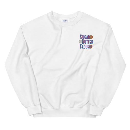 Pie Ingredients Embroidered Sweatshirt (White)