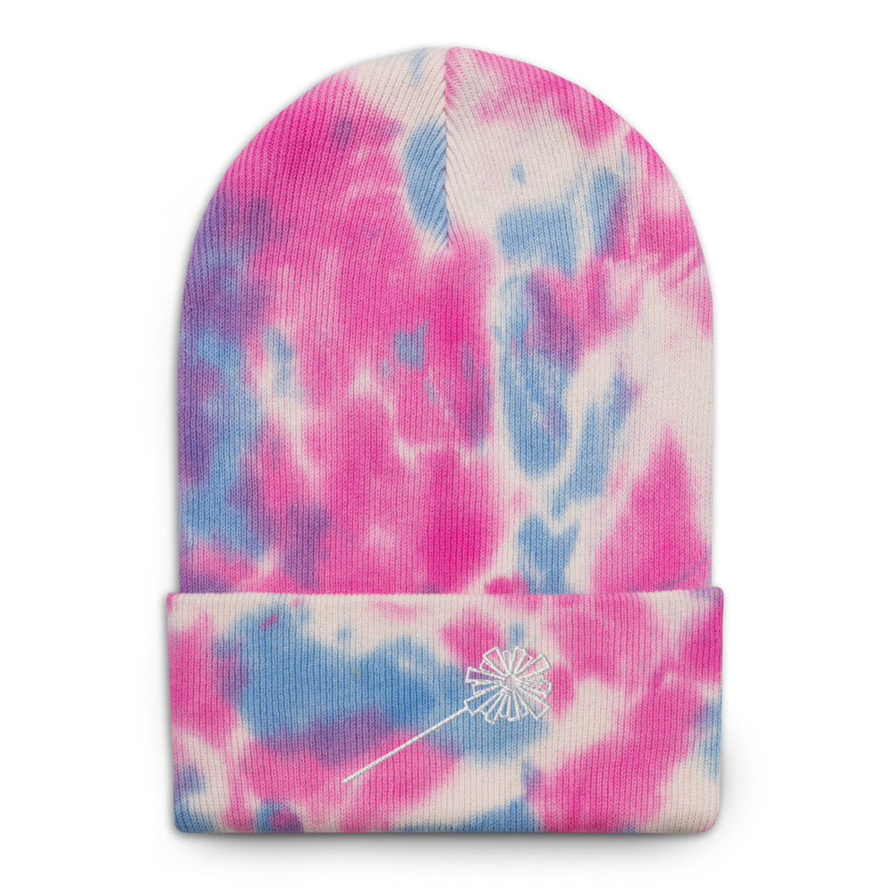 Witch Wand Embroidered Tie-Dye Beanie
