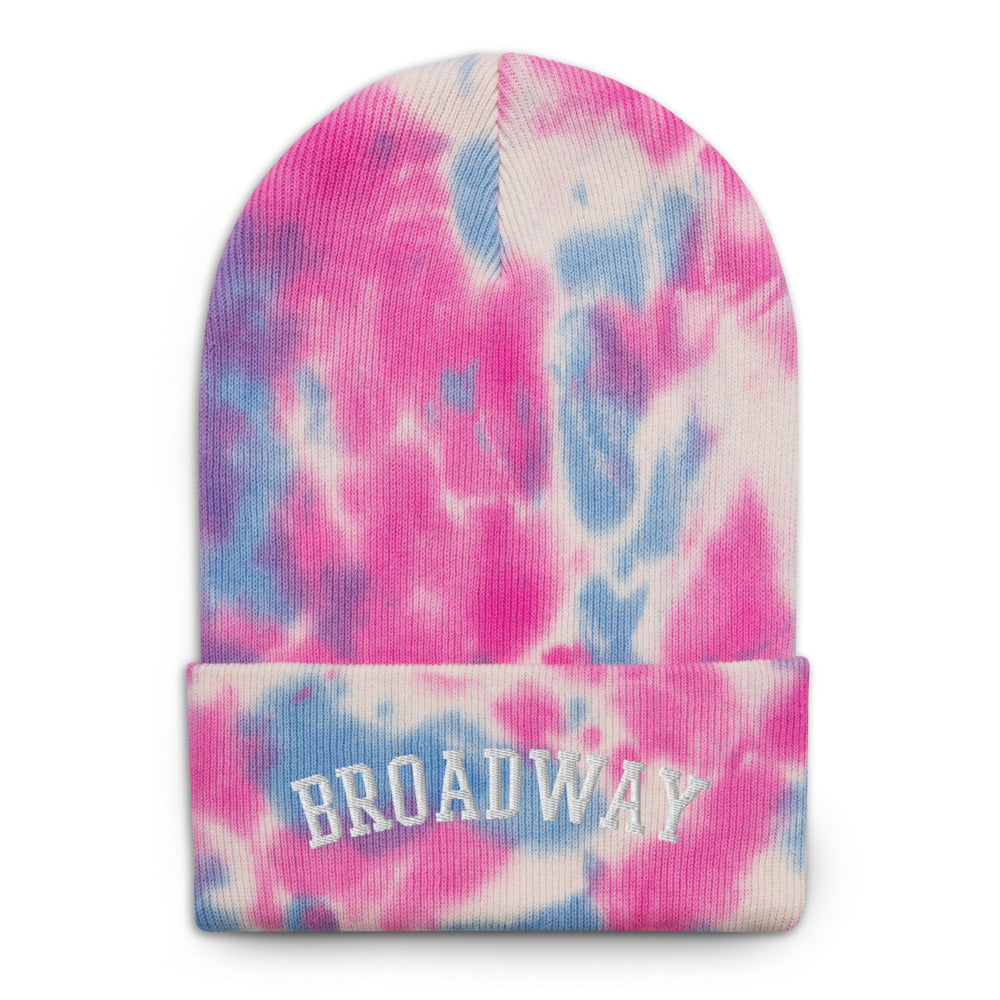 Broadway Varsity Embroidered Tie-Dye Beanie