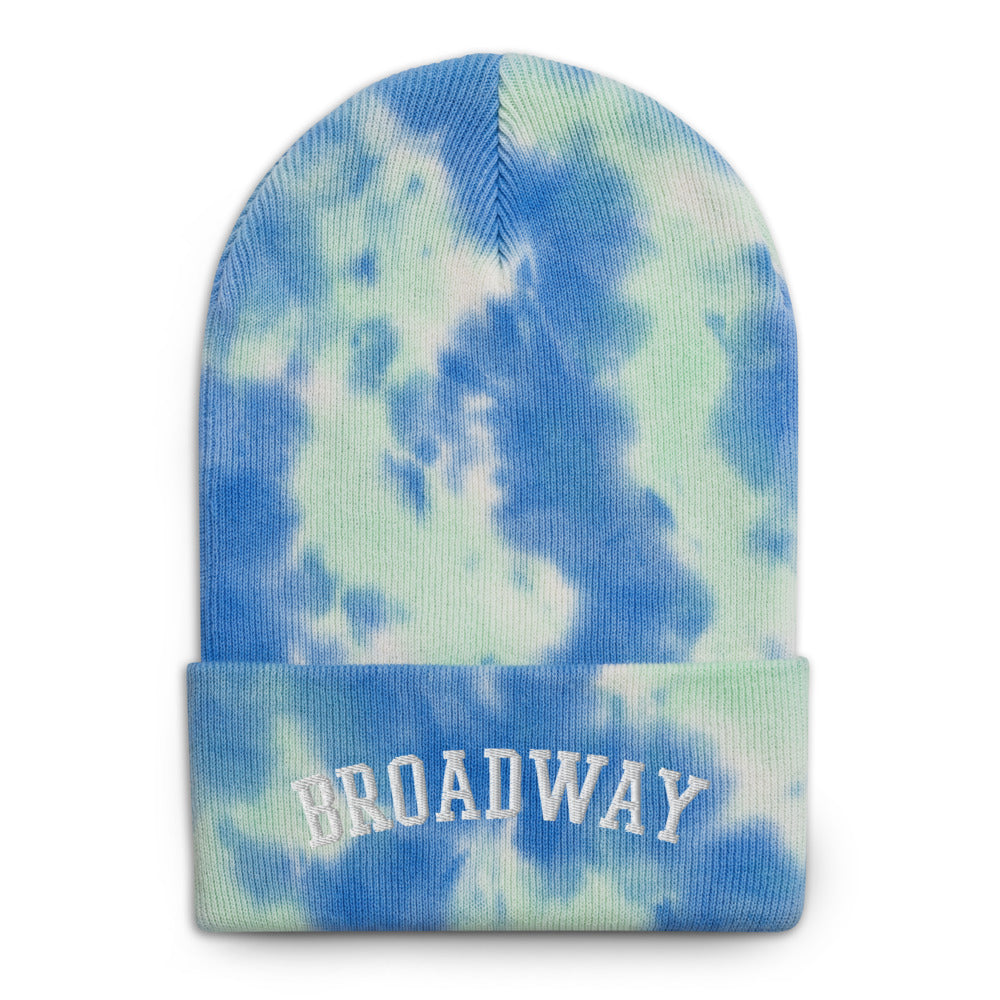 Broadway Varsity Embroidered Tie-Dye Beanie