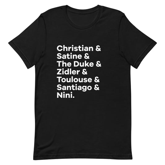 Spectacular Show Character List T-shirt
