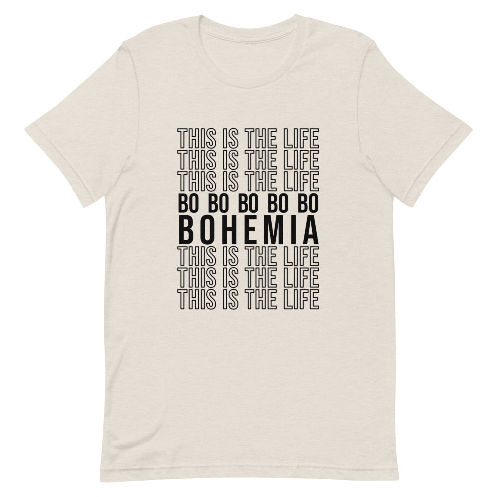 Bohemia Stacked Statement T-shirt (Black Text)