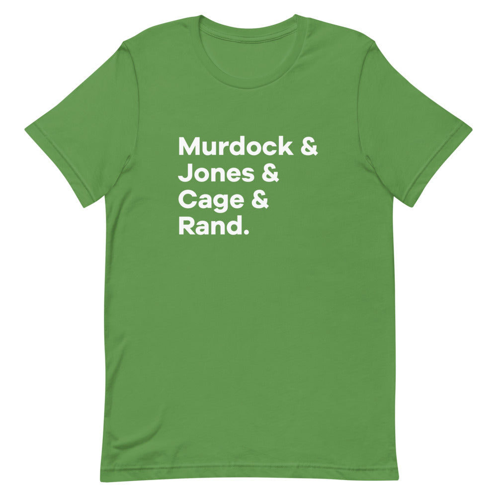 NYC Heroes Character List T-shirt