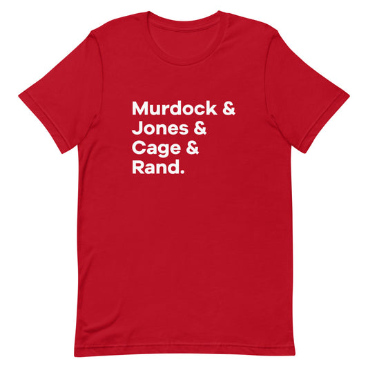 NYC Heroes Character List T-shirt