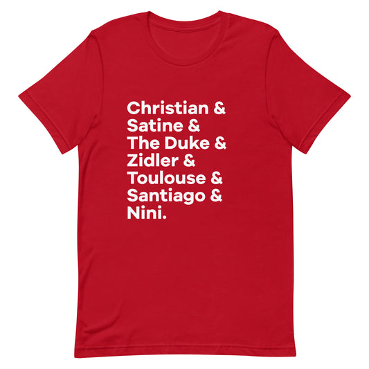 Spectacular Show Character List T-shirt