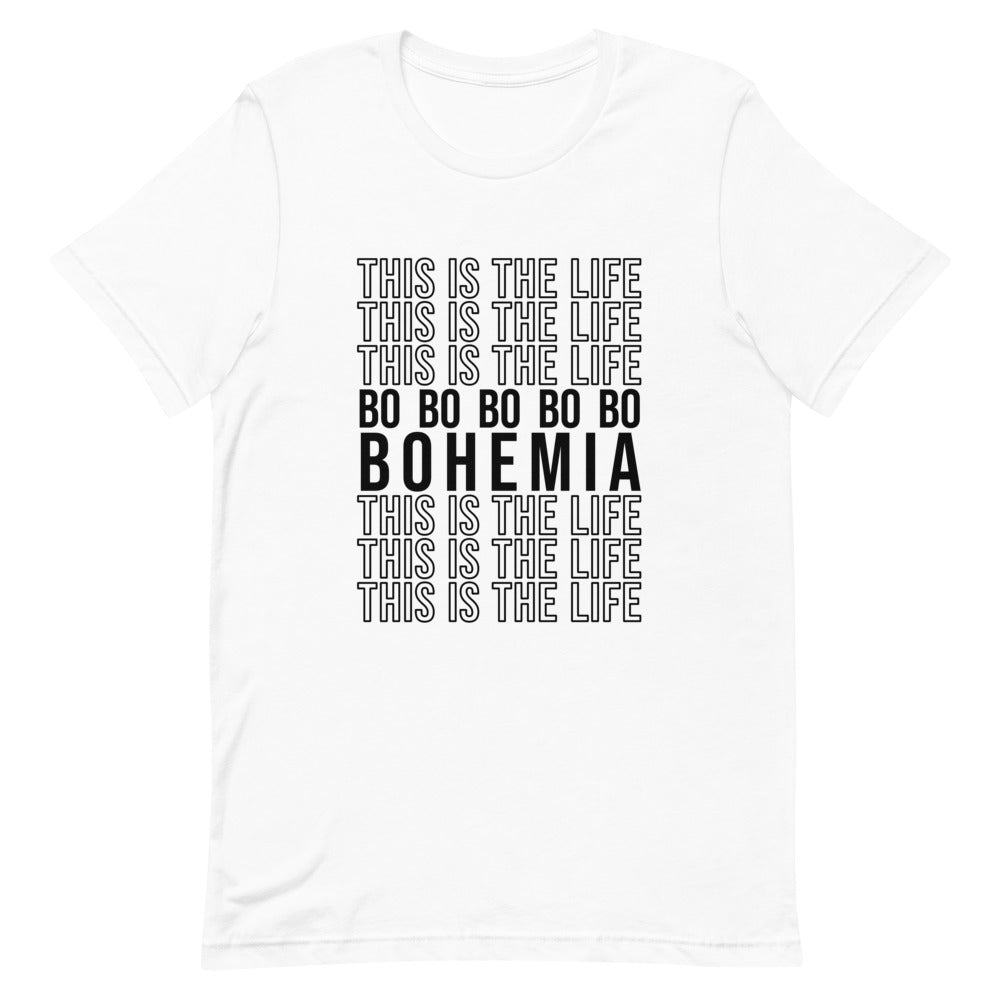 Bohemia Stacked Statement T-shirt (Black Text)