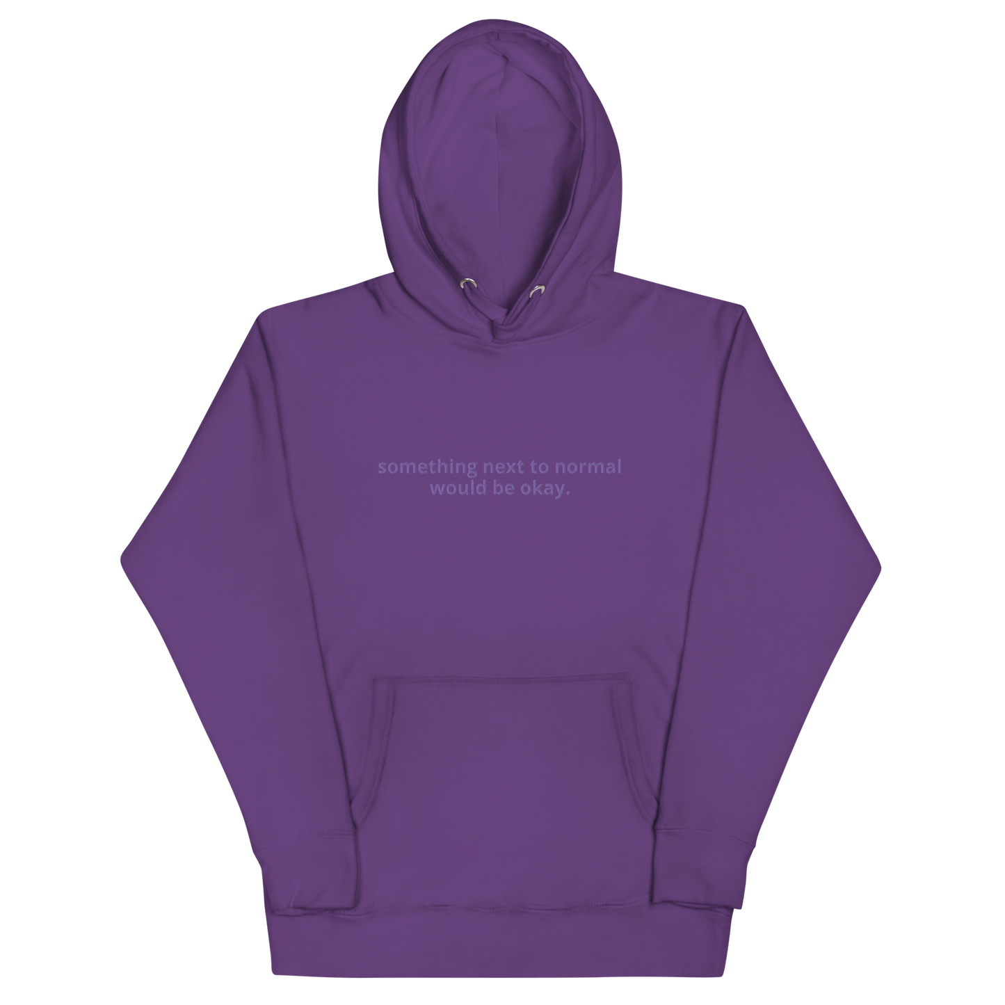 Nearing Normalcy Embroidered Monochromatic Premium Hoodie (SAMPLE)