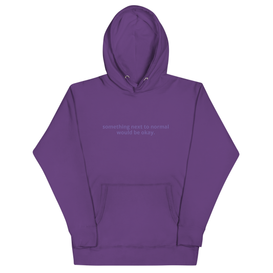 Nearing Normalcy Embroidered Monochromatic Premium Hoodie (SAMPLE)