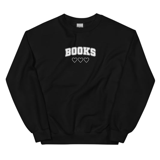Books Collegiate Love Sweatshirt (White Graphic)