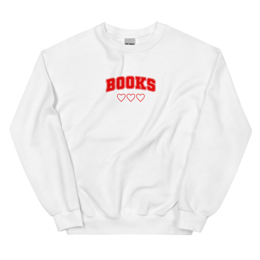 Books Collegiate Love Sweatshirt (Red Graphic)