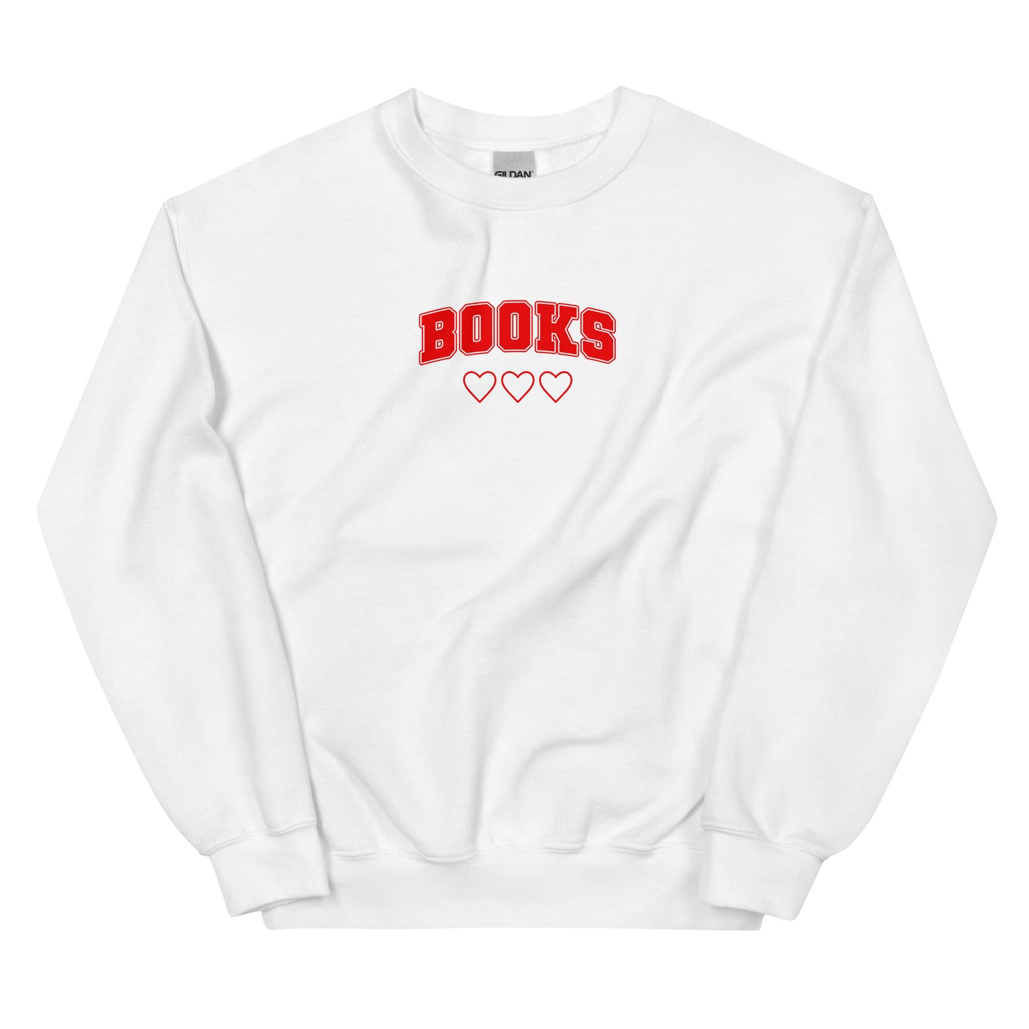 Books Collegiate Love Sweatshirt (Red Graphic)