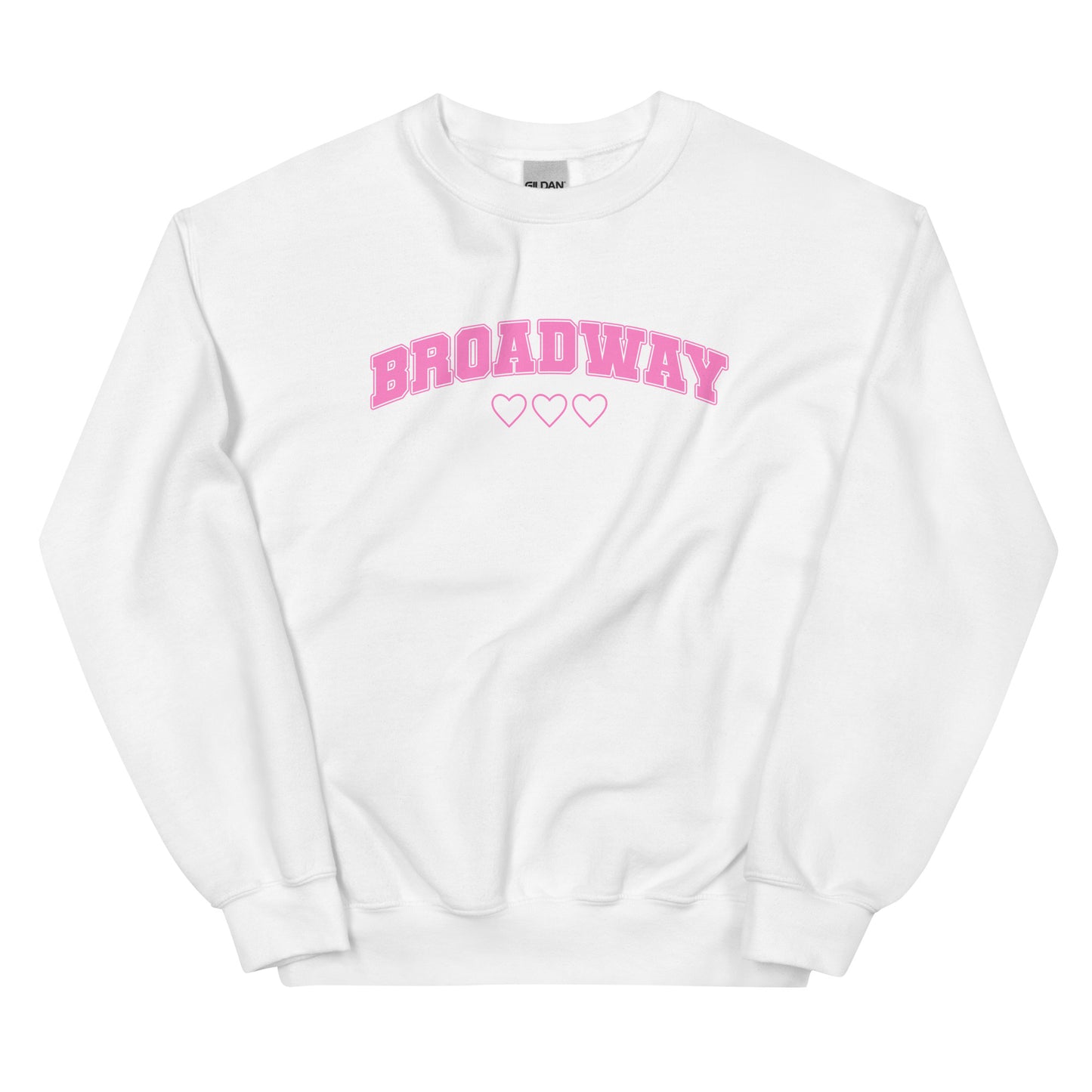 Broadway Collegiate Love Sweatshirt (Pink Graphic)