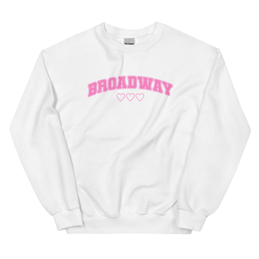 Broadway Collegiate Love Sweatshirt (Pink Graphic)