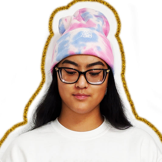 Witch Wand Embroidered Tie-Dye Beanie