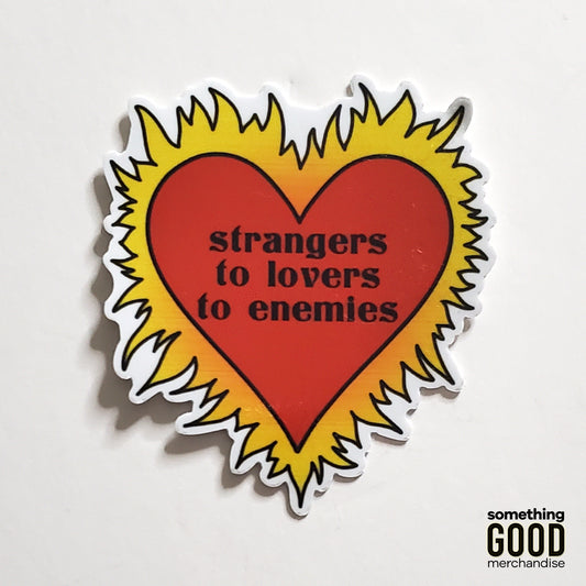 Breakup Flaming Heart Sticker