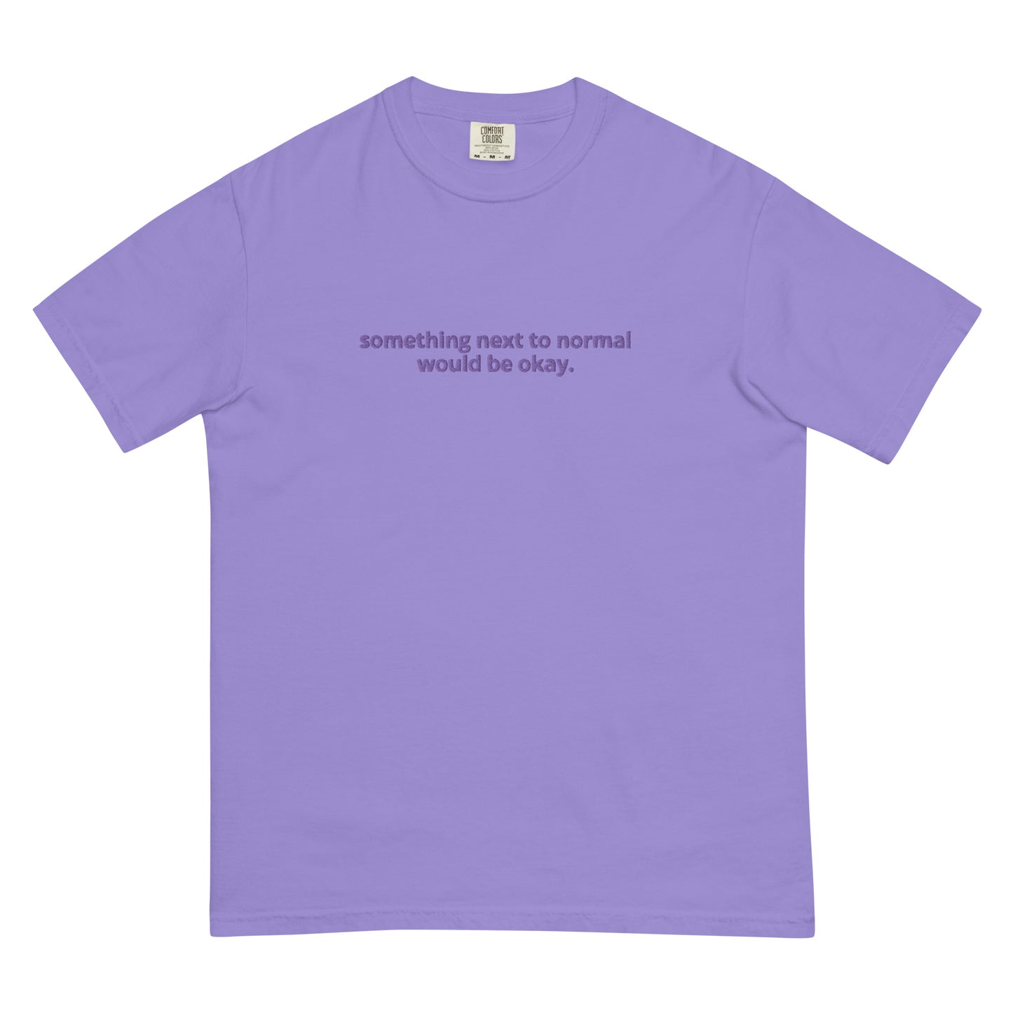 Nearing Normalcy Embroidered Monochromatic Heavyweight T-shirt