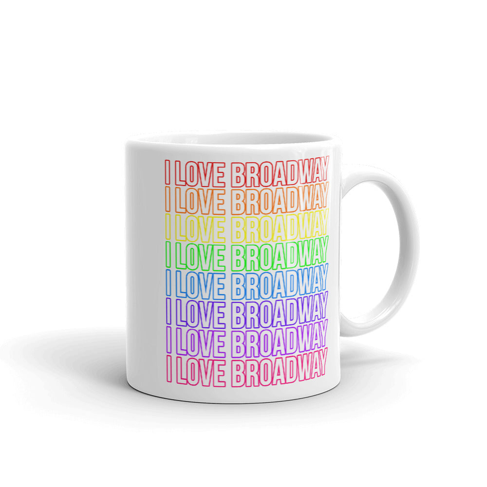 I Love Broadway Pride Stacked Statement Mug
