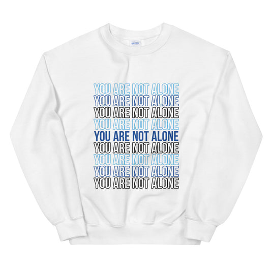 Not Alone Stacked Statement Sweatshirt (White)