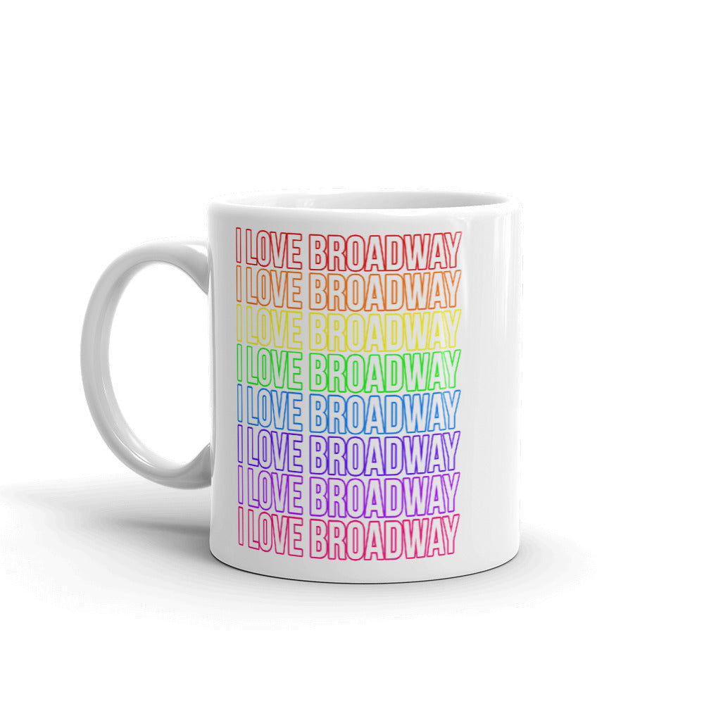 I Love Broadway Pride Stacked Statement Mug