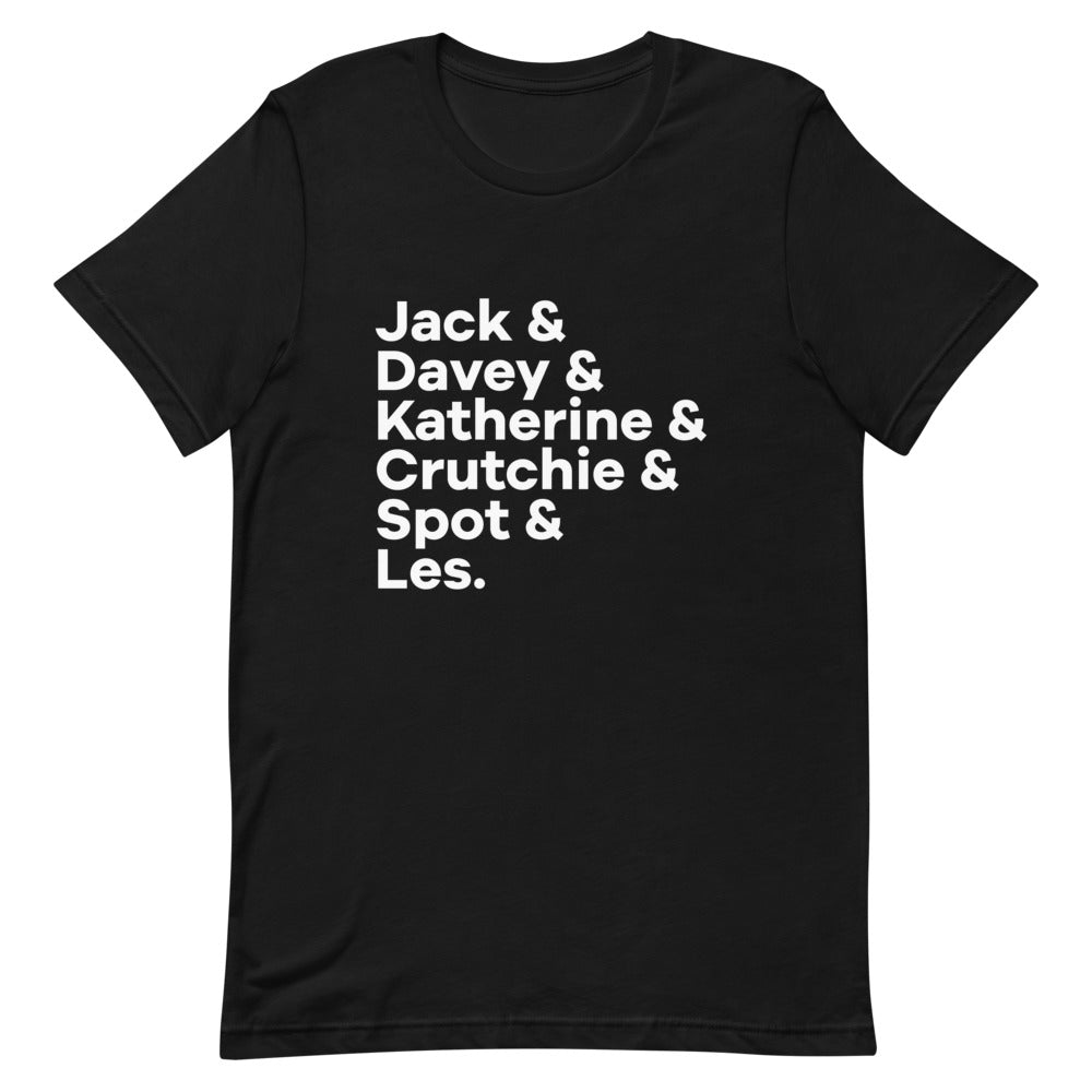 Newspaper Strikers Character List T-Shirt (Black)