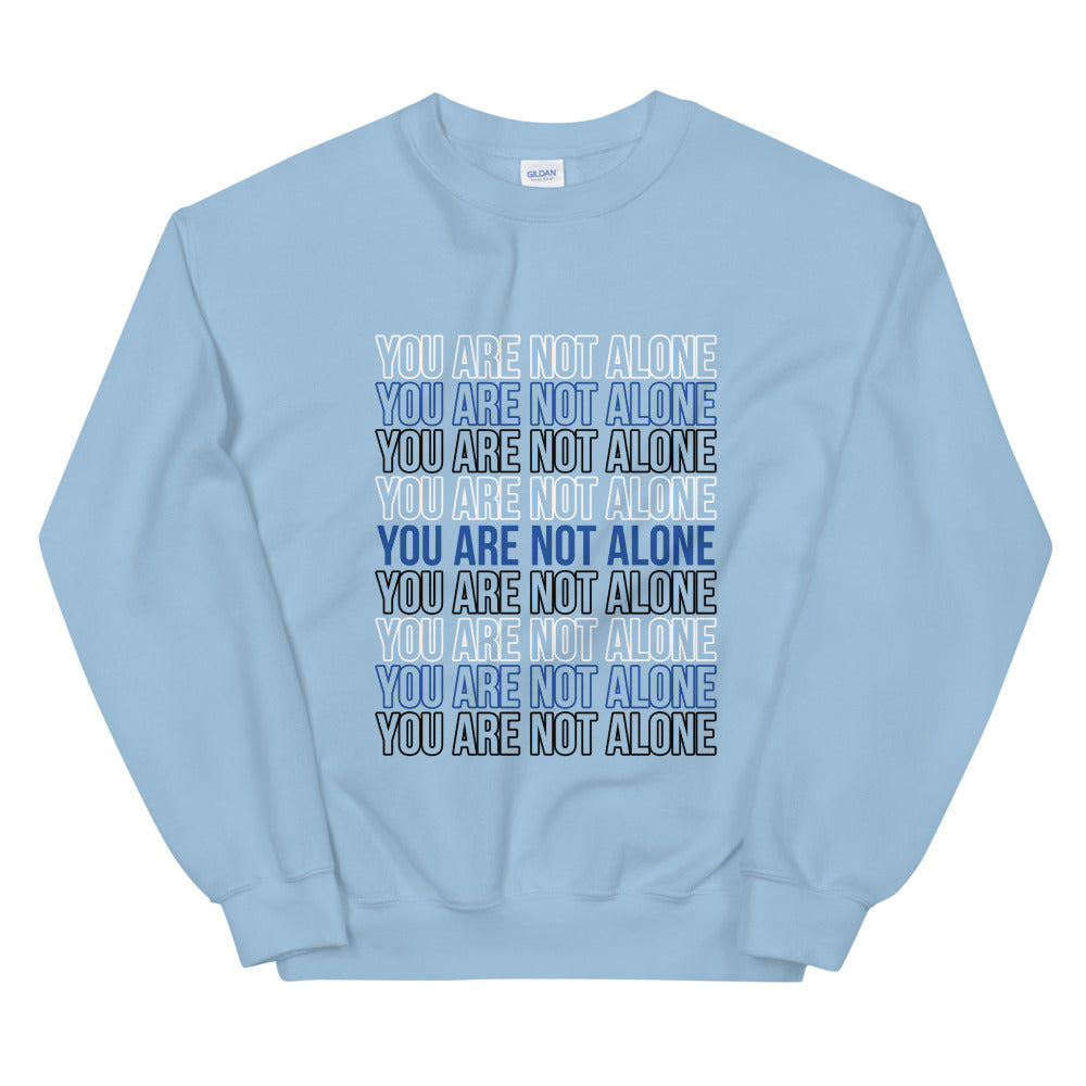 Not Alone Stacked Statement Sweatshirt (Light Blue)