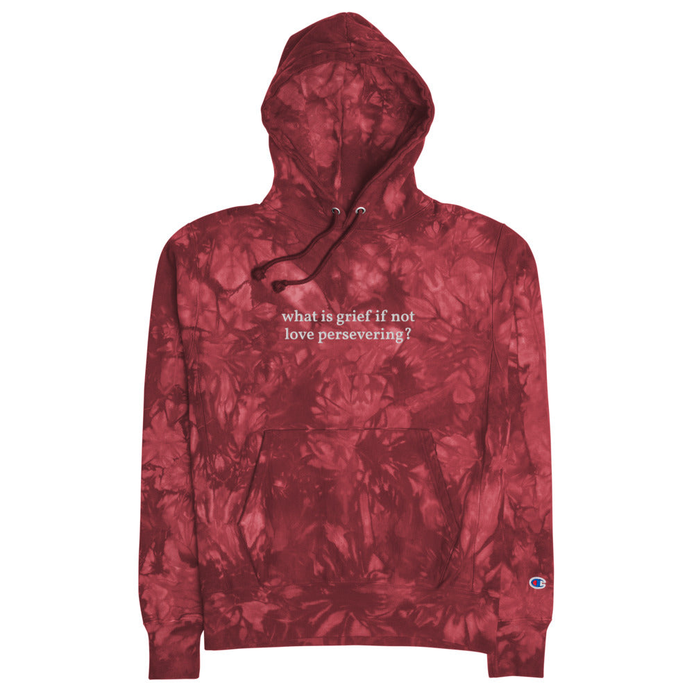 Question of Grief Embroidered Tie Dye Hoodie Something Good