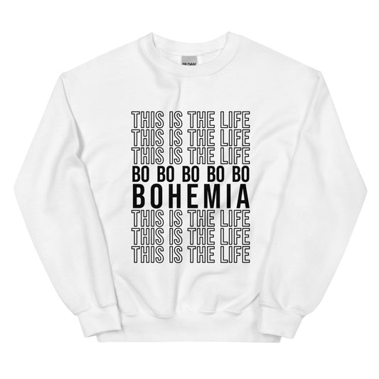 Bohemia Stacked Statement Sweatshirt (Black Text)