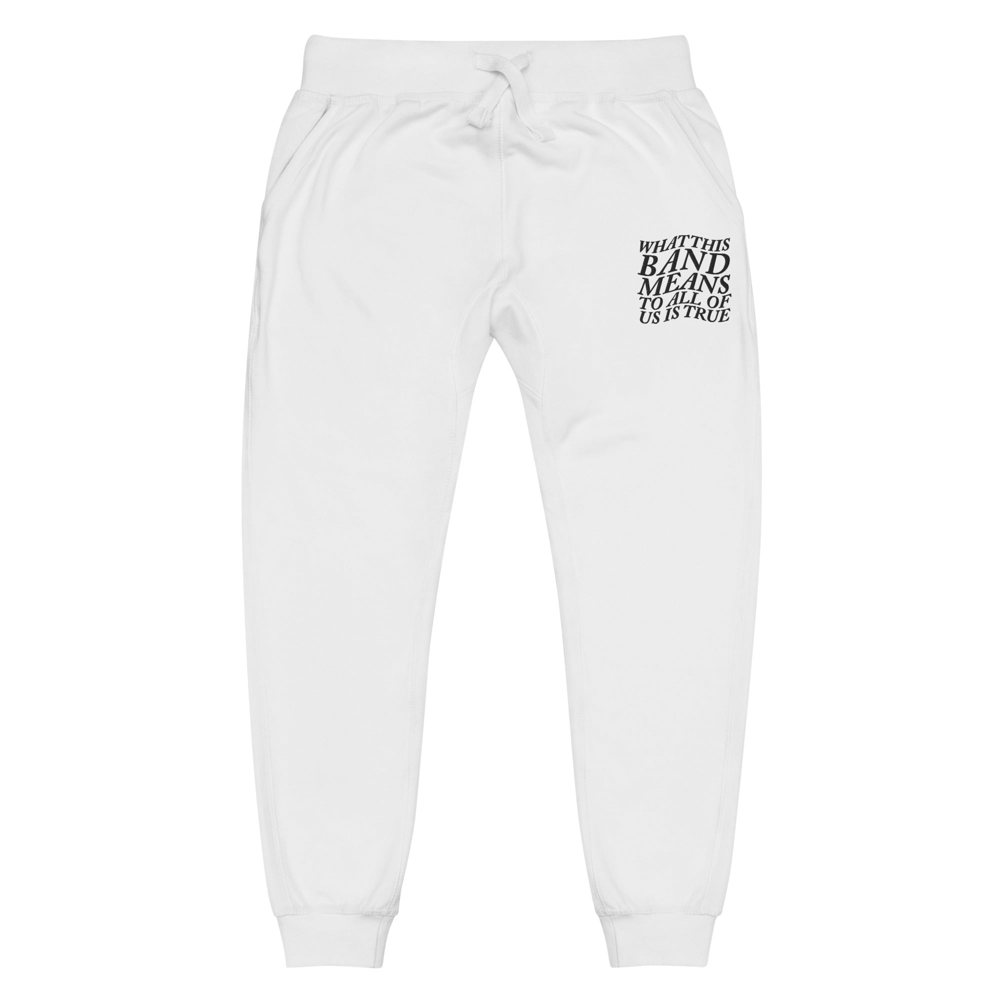 Joggers with discount words on front