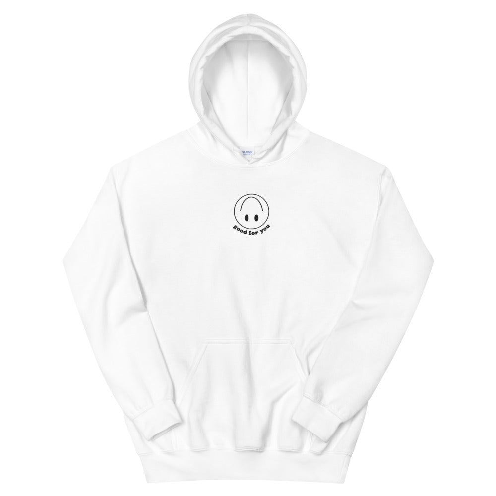 Sarcastic Smiley Embroidered Hoodie