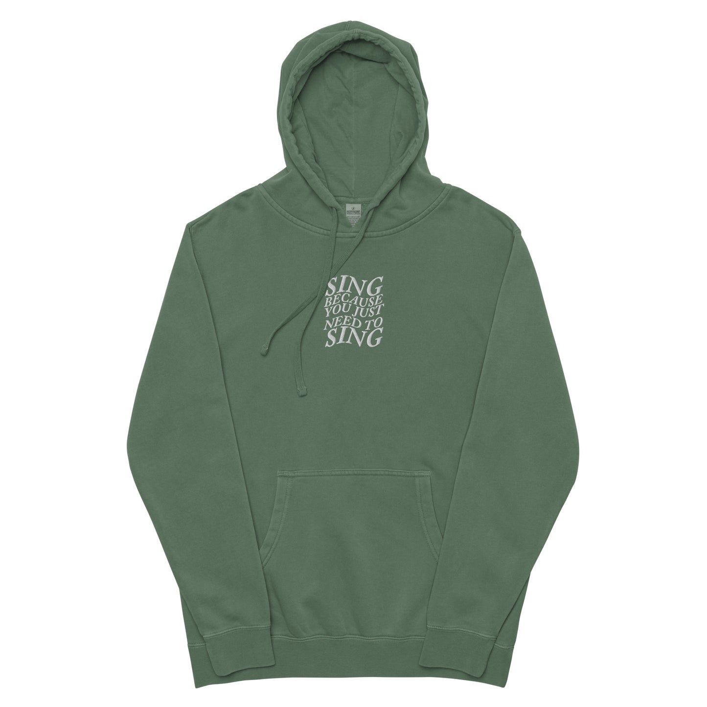 Michael's Mantra Word Wave Embroidered Pigment-Dyed Hoodie