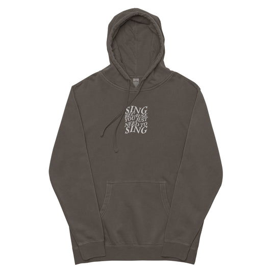 Michael's Mantra Word Wave Embroidered Pigment-Dyed Hoodie