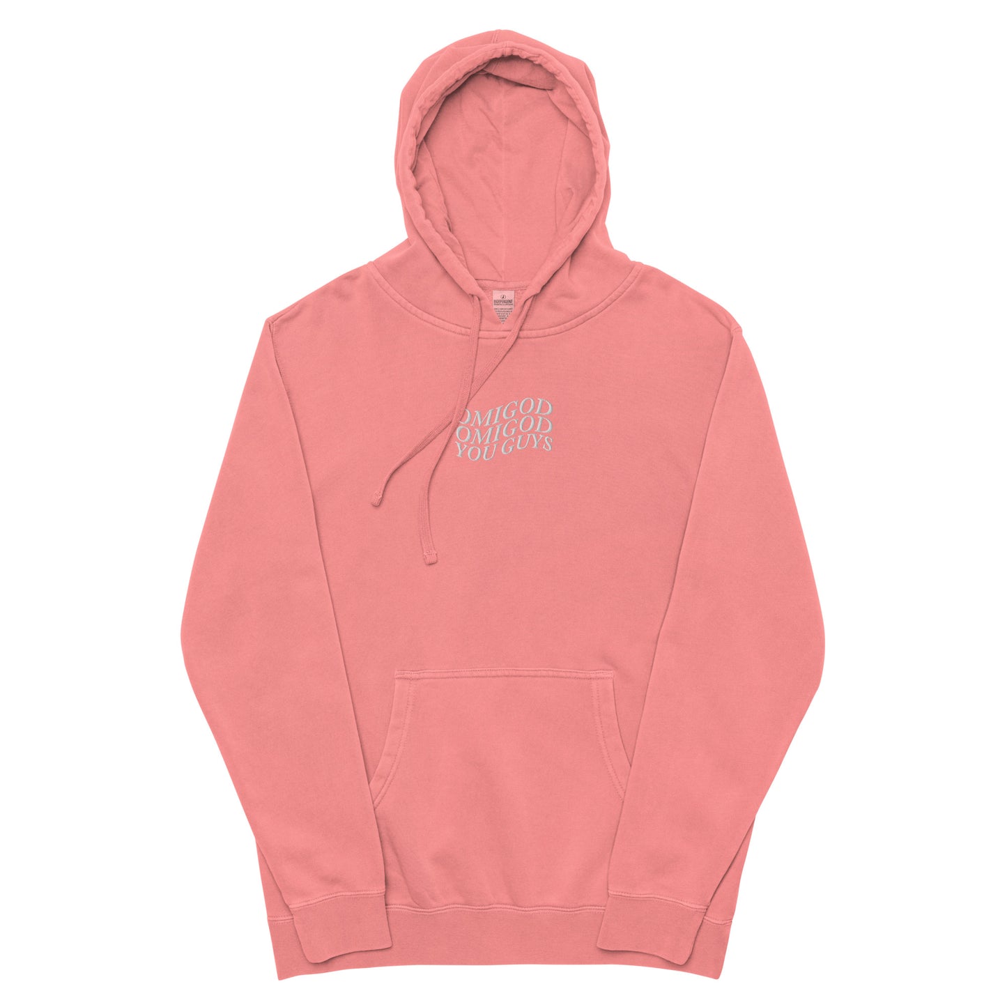 OMG Word Wave Embroidered Pigment-Dyed Hoodie