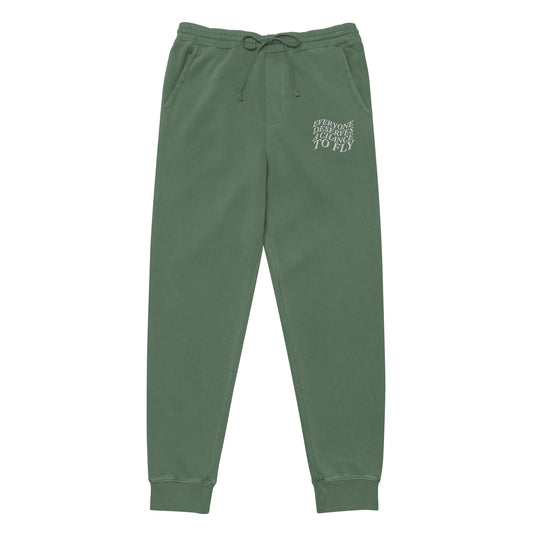 Defy Gravity Word Wave Embroidered Pigment-Dyed Sweatpants
