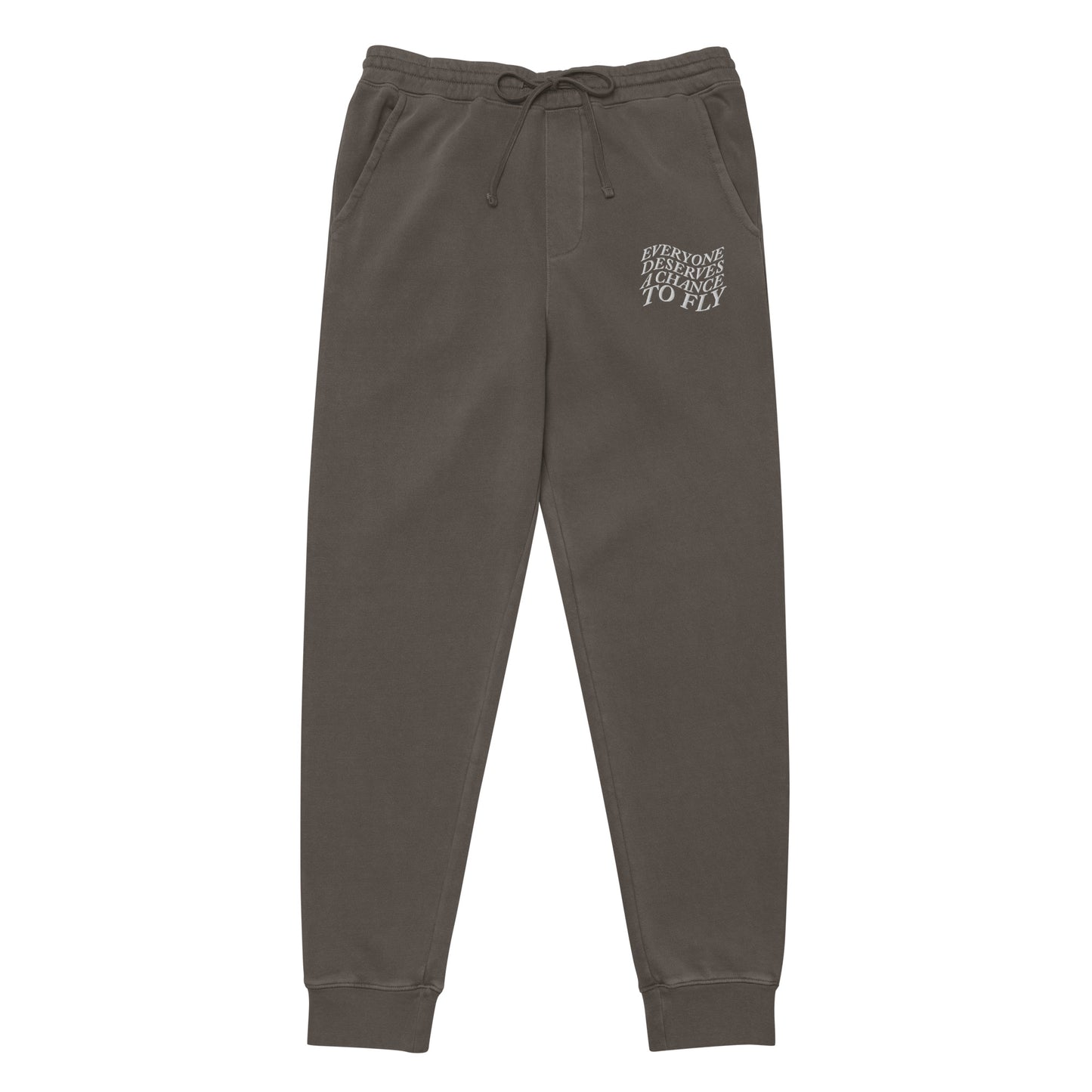 Defy Gravity Word Wave Embroidered Pigment-Dyed Sweatpants