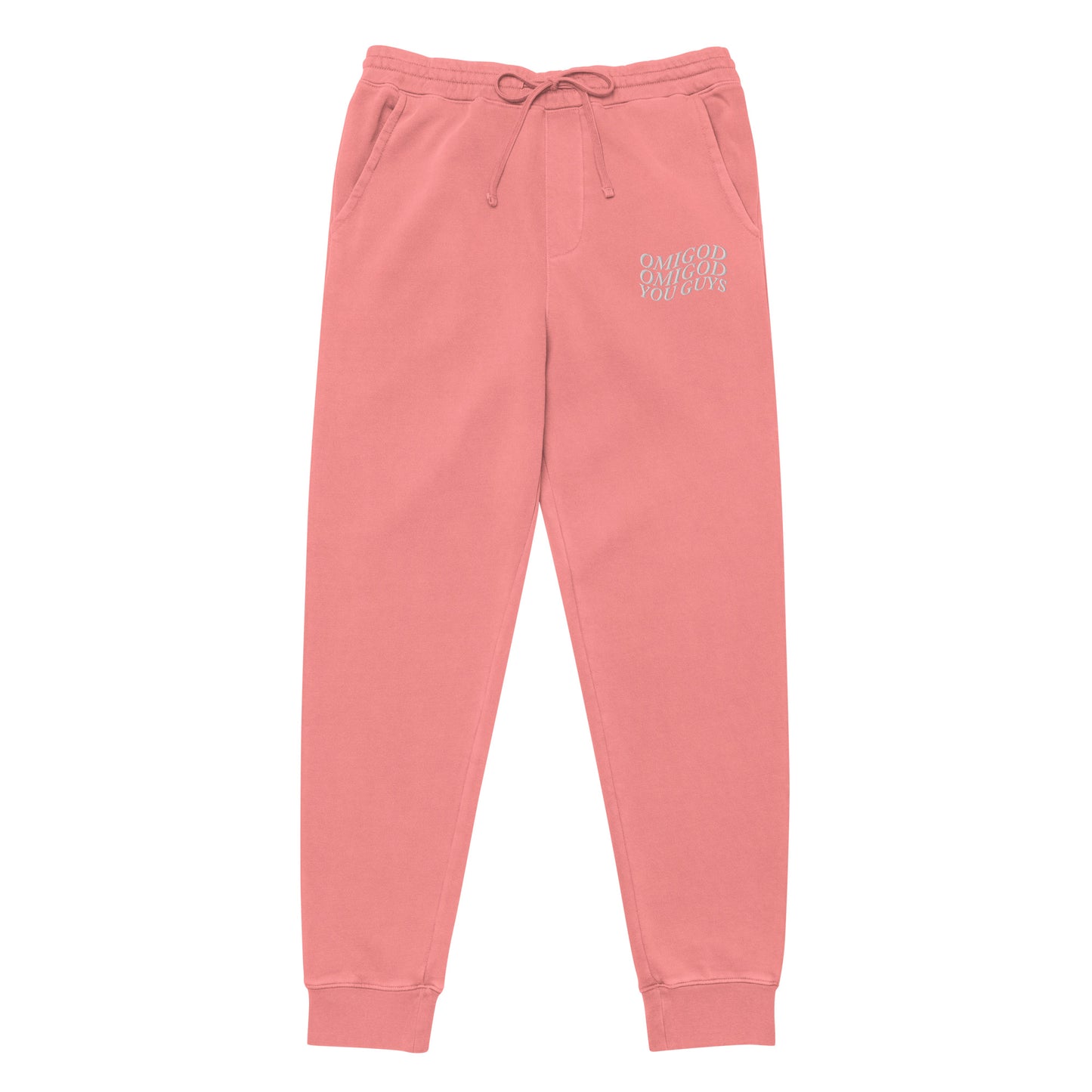 OMG Word Wave Embroidered Pigment-Dyed Sweatpants