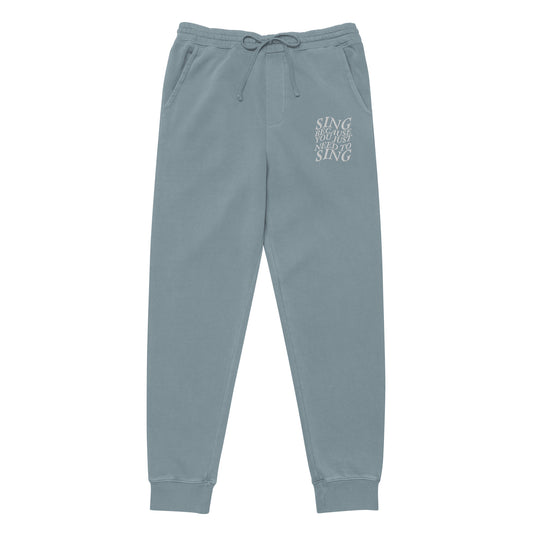 Michael's Mantra Word Wave Embroidered Pigment-Dyed Sweatpants