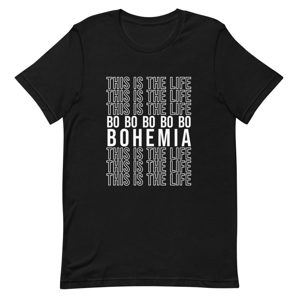Bohemia Stacked Statement T-shirt (White Text)