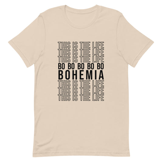 Bohemia Stacked Statement T-shirt (Black Text)