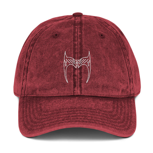 Witch Headpiece Embroidered Cap (Scarlet)